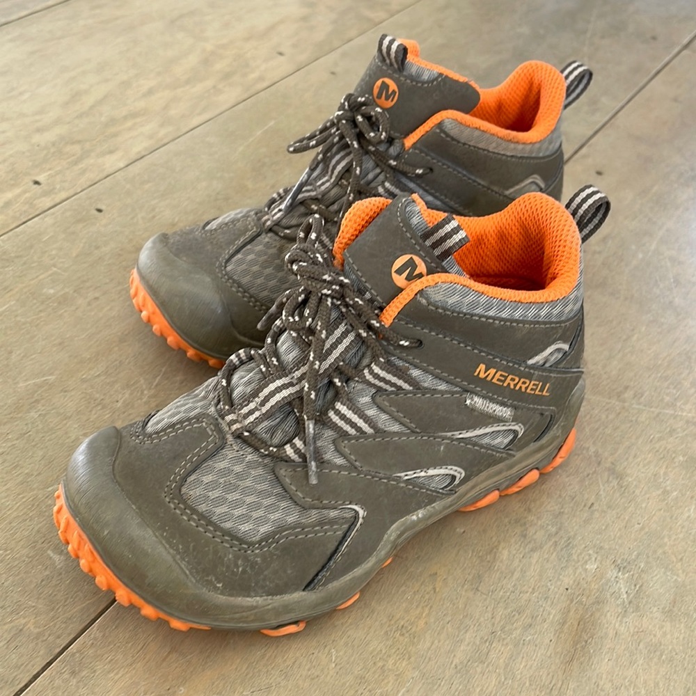 Merrell Youth Chameleon 7 Waterproof Mid Hiking Boots - Gunmetal